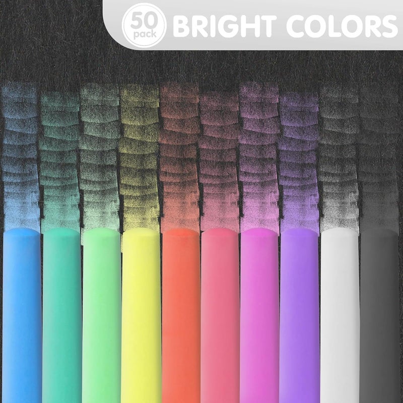 FELIZROCA 50 Pack White Sidewalk Chalks Washable Chalk for Kids Non-Toxic for Outdoor Art Play, Colored Chalk for Painting on Chalkboard, Blackboard and Playground(White) - Image 4